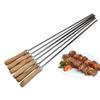 6Pcs 42cm Stainless Steel Barbecue Skewer Wide BBQ Sticks Flat BBQ Fork Outdoor Camping Picnic BBQ Utensil Kitchen Accessories