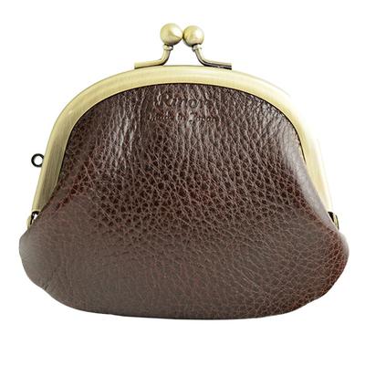 Кошелек-монетница из кожи Linoli, милый, с ремешком, всегда с вами, для женщин, Япония, с отверстием, карманного размера, доступный, (коричневый)