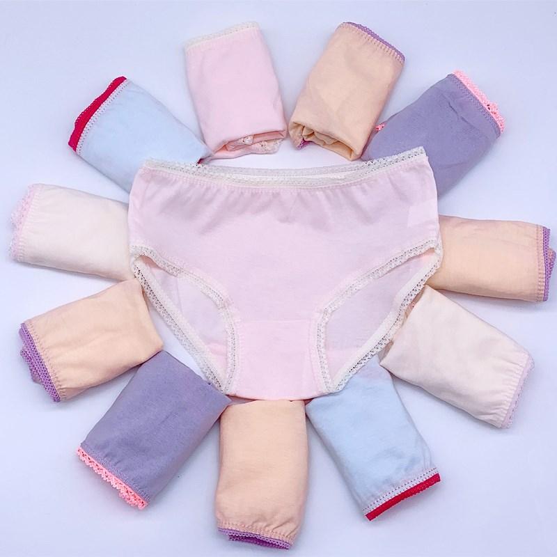 12pcs/Lot Cotton Girls Briefs Children's Underwear Triangle Panties Kids Underpants 2-13Years