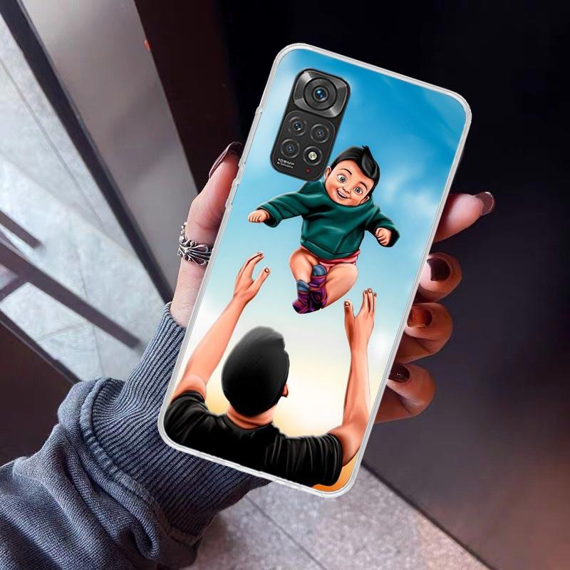 Dad And Baby Girl Boy Phone Case For Xiaomi Redmi Note 10 11 12 13 14 15 Pro Plus 11S 12S 14S 11T 11E 10S Soft TPU Back Cover Re