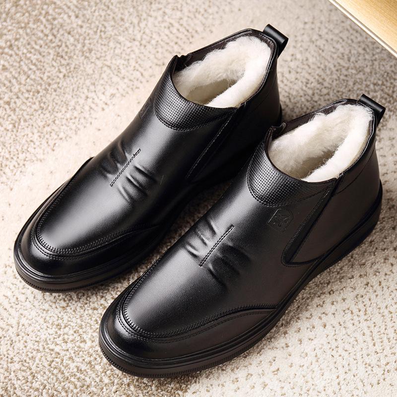 Winter Genuine Leather Men's Shoes Oxford Slip-on Classic Male Dress Shoes Luxury Business Footwear Wedding Shoes Formal Shoes