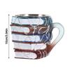 11oz 3D Painted Book Mug Safe Unique Books Stack Coffee Mug Novelty Coffee Cup  Readers Writer
