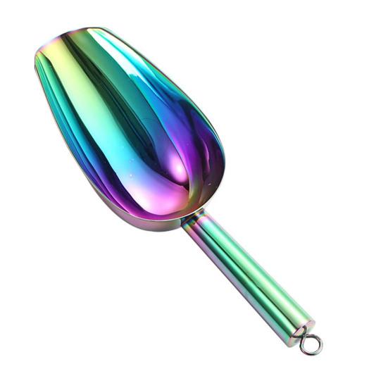 Лопата для льда Совок для льда Из нержавеющей стали Лопатка для льда Лопата для попкорна Совок для попкорна Совок для муки Многоцелевой бар Вечеринка Свадьба Лопата для еды с длинной ручкой