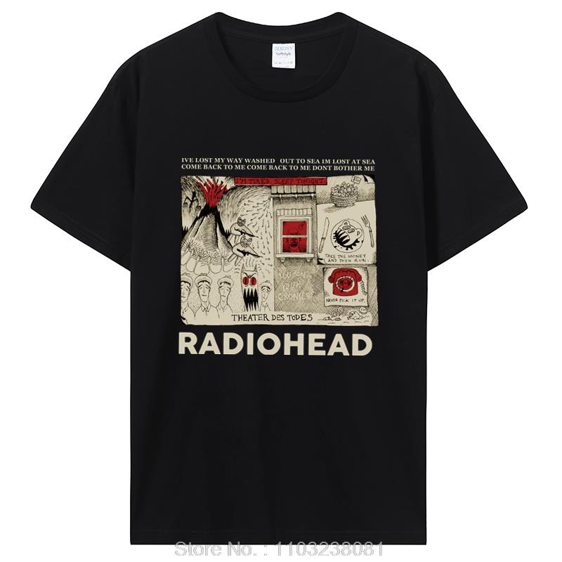 Radiohead T Shirt Vintage Hip Hop Rock Band Tshirt Unisex Music Fans Funny Prints Unisexs Short Sleeve Cotton Harajuku Tees