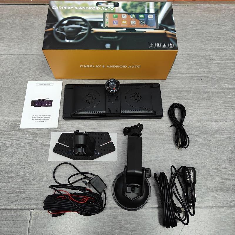 4K HD 10,26 "беспроводной автомобильный навигатор Carplay с двойной записью, видеорегистратор высокой четкости