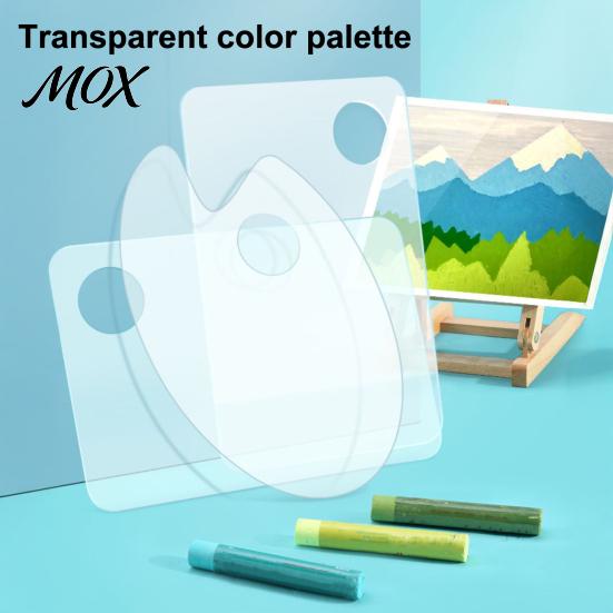 Portable Painting Color Palette Acrylic Paint Palette, Clear Artist Tray with Thumb Hole, Non-Stick Oil Mixing for Acrylic, Oil, Watercolor Painting,