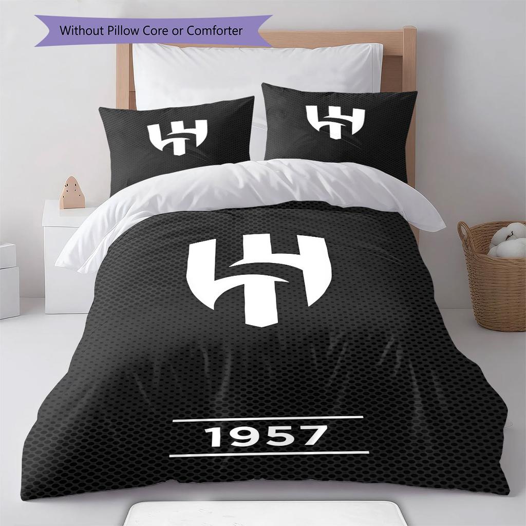 Al-Hilal Saudi FC Pattern Bedding,Quilt Set Quilt Cover Pillowcase Home Birthday Gift(1 * duvet cover + 2 * pillowcase, without core)