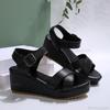 2025 Size 35-43 Platforms Sandals Thick Bottom Fish Mouth Sandals Wedge Roman Style Casual Ankle Strap Ladies Shoes