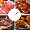 Крючок для гриля для стейков и барбекю, лопатка для мяса с деревянной ручкой, нержавеющая сталь, для гриля овощей, портативный кухонный инструмент