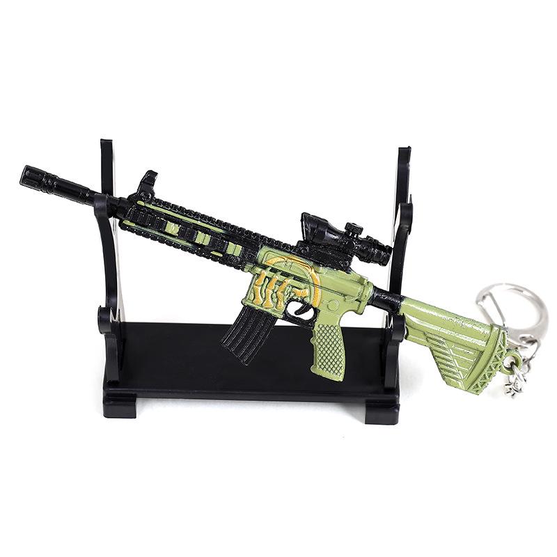 Chicken Game Metal Weapon Model Keychain: 12cm AKM 98K PUBG Pendant Gift