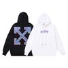 1247 Off-White 2025 Autumn/Winter New Painting Arrow OFF Arrow Printed Hoodie Men's and Women's Hoodie