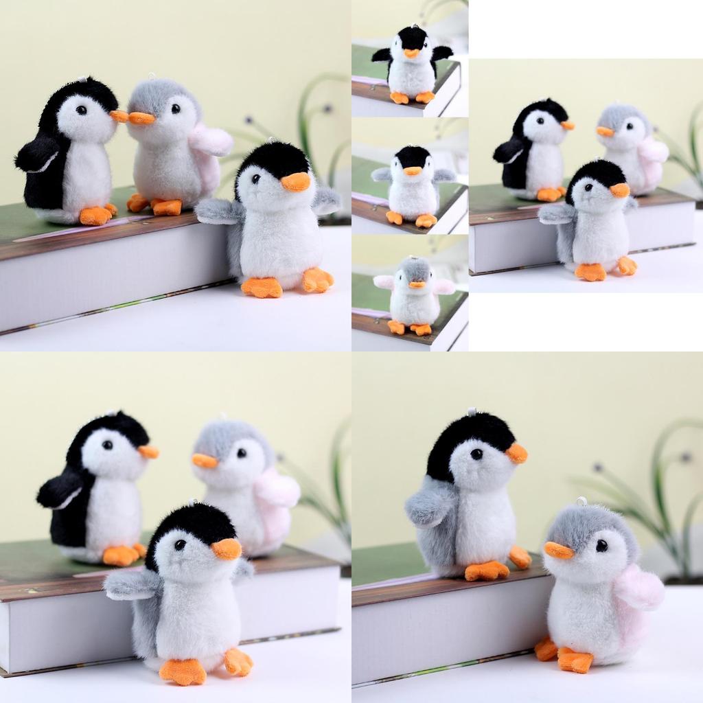 Charming Pink Gray Black Plush Penguin Doll Ultra Soft Stuffed Animal Keychain Gift For Kids And Collectors