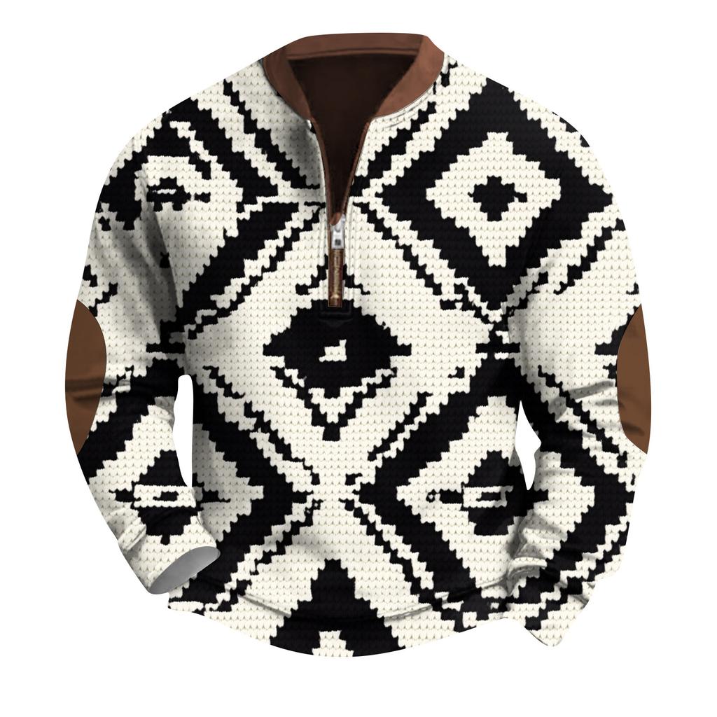 Мужская повседневная толстовка в стиле ретро с градиентным принтом