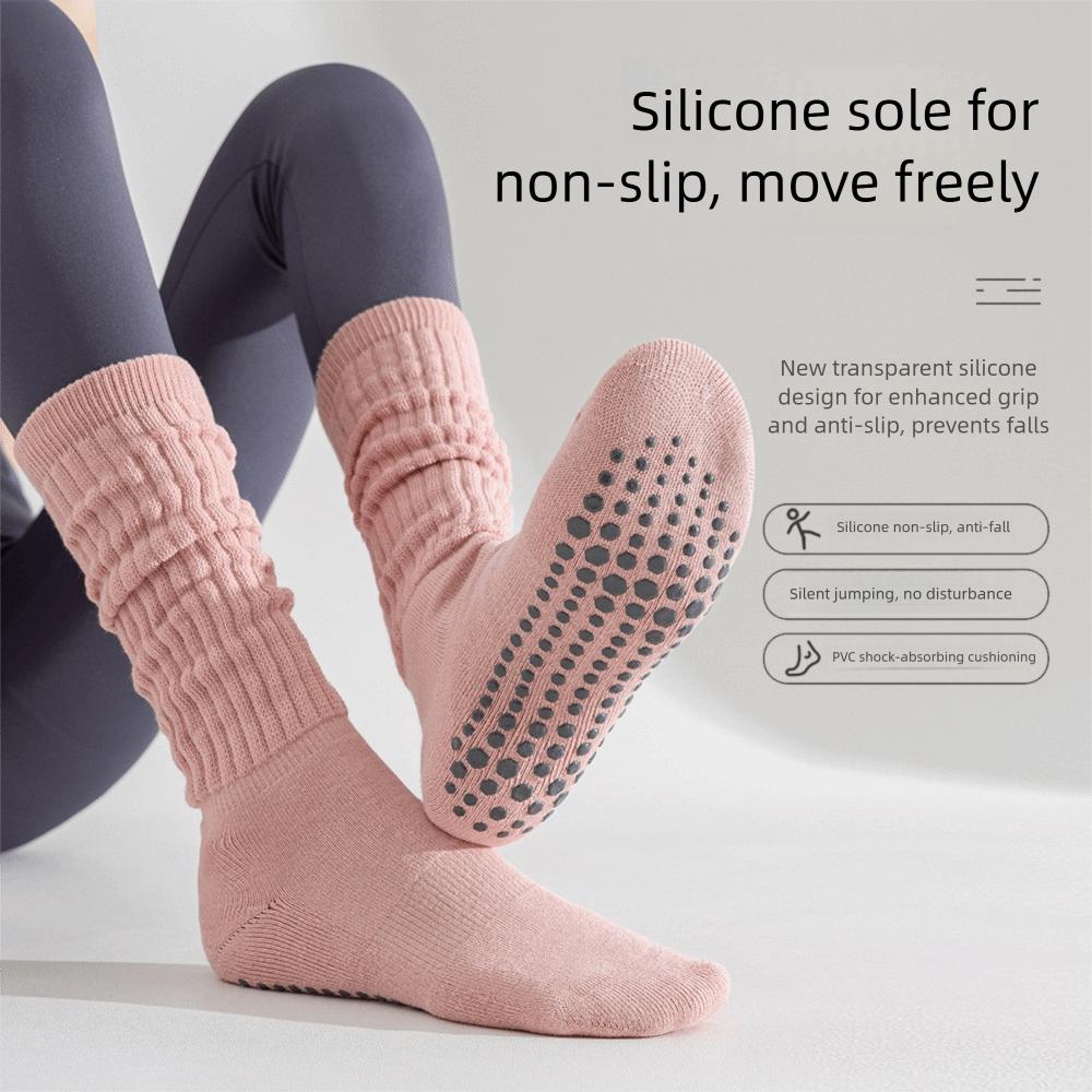 Solid Color Pilates Socks Cotton Dot Non-slip Socks Breathable Ankle Socks Women
