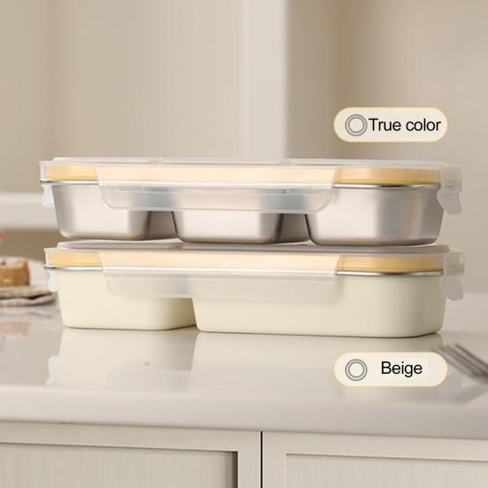 Stainless Steel Snack Containers Divided Condiment Box with Lids Lunch Box
