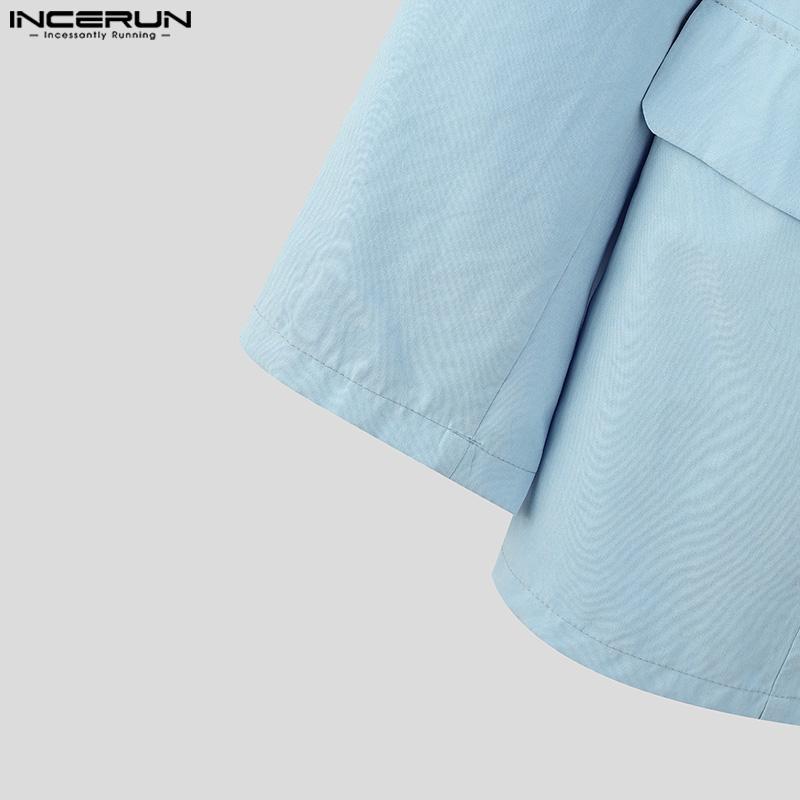 INCERUN Мужские свободные тонкие пиджаки с воротником-лацканом и длинным рукавом