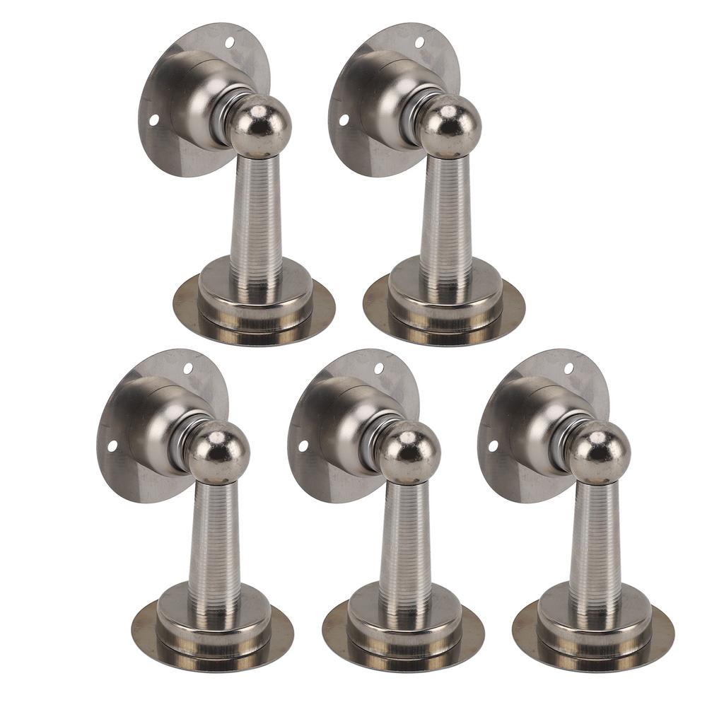 5Pcs Magnetic Door Stop Stainless Steel Easy Installation Strong Magnet Door Stopper for Office Bedroom Cabinet Hotel