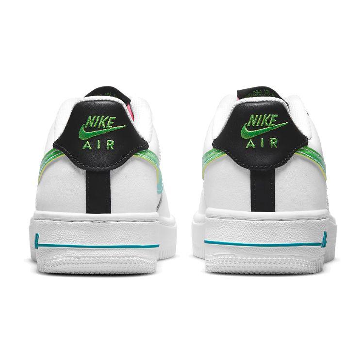 Nike Детские кроссовки Air Force 1 LV8 1 GS белые аквамариновые черные Green-Strike DJ5154-100