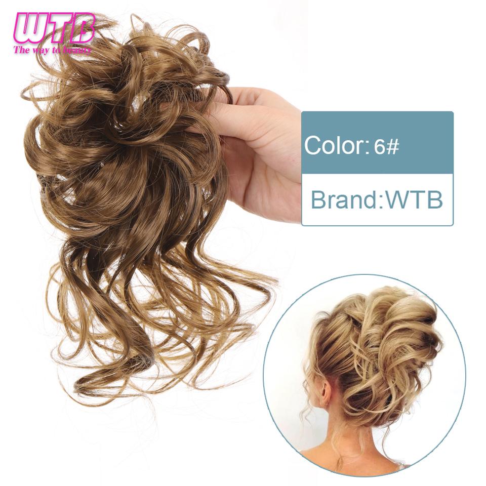 Short Messy Fluffy Chignon Donut Hair Bun Pad Elastic Hair Rope Rubber Band Synthetic Ponytail Hair Extension