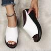 Fashion Slippers Women Summer 2024 New Ethnic Style Wedge with Fish Mouth One Word Drag Cake Thick Bottom Women's Shoes