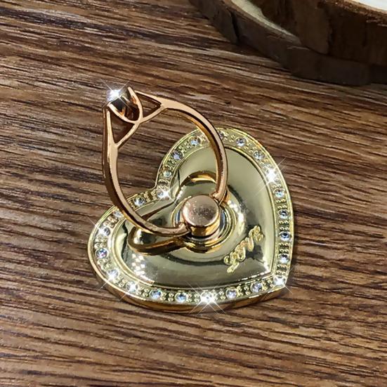 Металлический Универсальный Держатель-Кольцо для Пальца Вращение на 360 Градусов Стразы Форма Сердца Мобильный Телефон