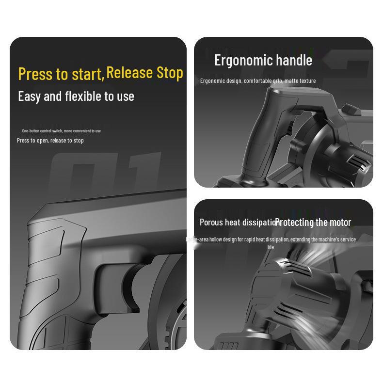 Портативный беспроводной воздуходув высокой мощности: Ручной пылесос и воздуходувка двойного назначения с литиевой батареей