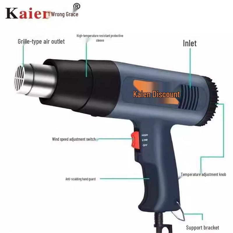 Kaien K-886B 2000 Вт Двухрежимный Ручной Термофен с Регулируемой Температурой
