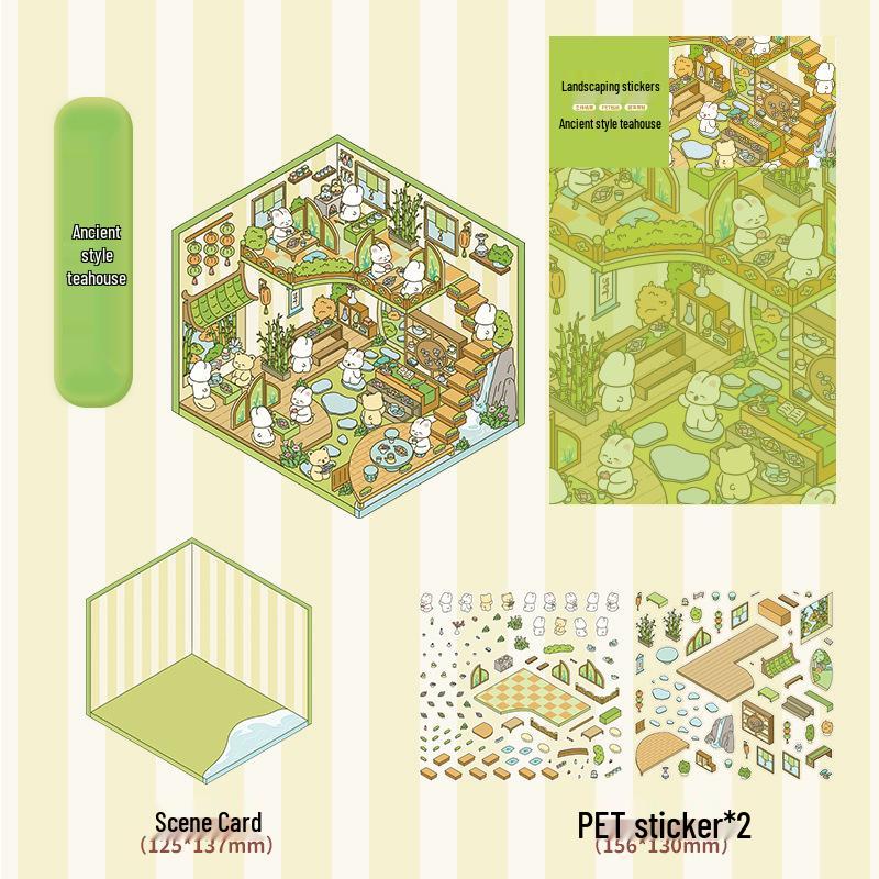 3D Miniature Scene Collage Stickers: Cute Decompression Handbook Stickers