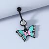 New Body Piercing Jewelry Butterfly Drip Oil Navel Ring Diamond Navel Navel Navel Buckle Belly Dance Ornament