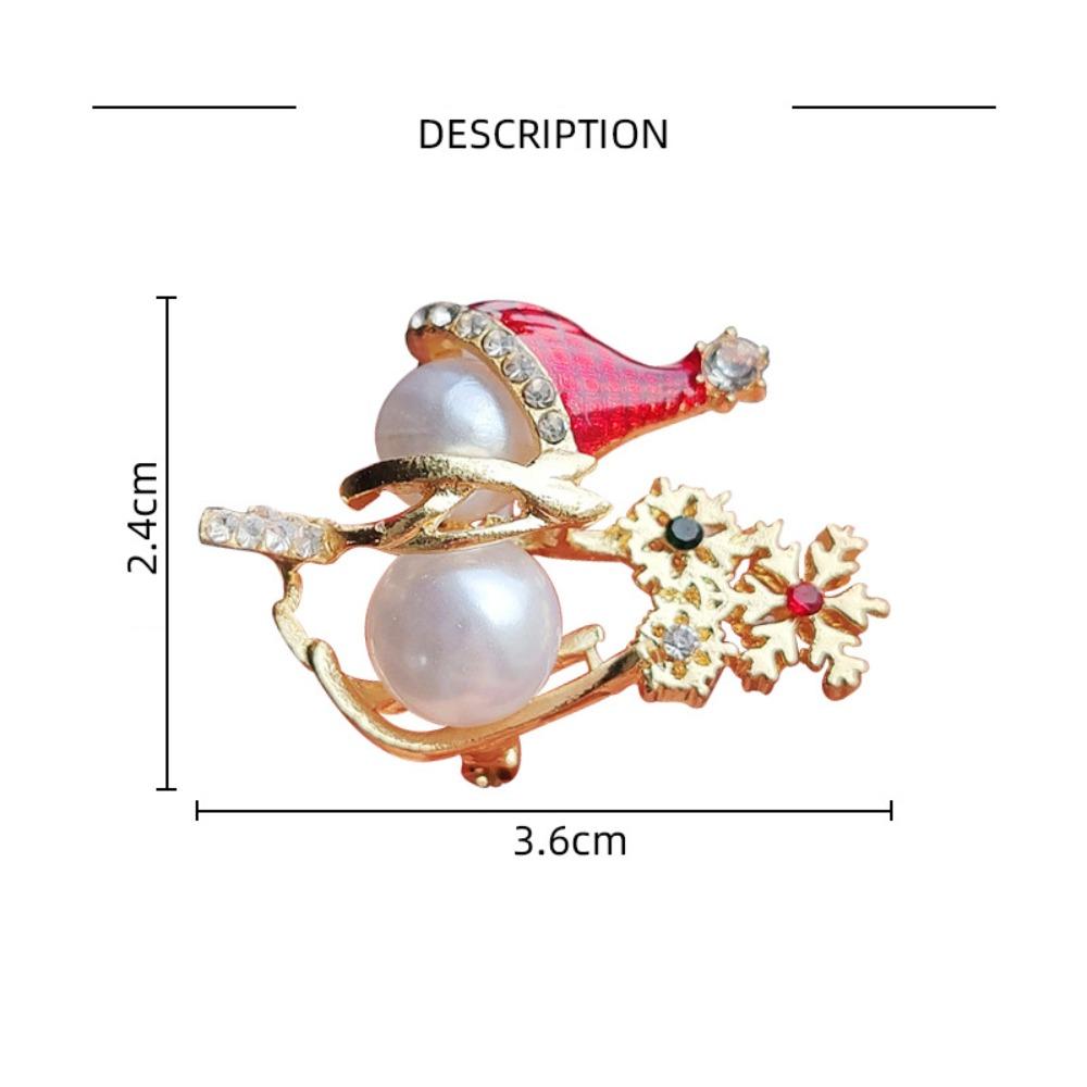 Shining Christmas Snowman Brooch Red Sweater Scarf Badge Snowflake Xmas Brooch  Kid Gift