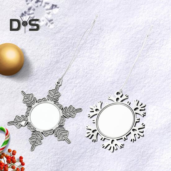 Снежинка Подвеска Рождественское украшение DIY Фото Подвесное украшение Сплав Снежинка Рождественская елка Настенный декор для окна Сад