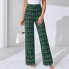 2025 New Woven Plaid High Waist Straight Leg Women's Pants