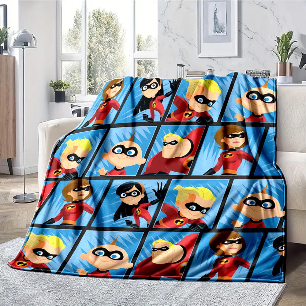 The Incredibles Theme Printed Blanket - Perfect for Couch, Bed, Travel & Outdoor Use | Machine Washable, Cozy & Durable.