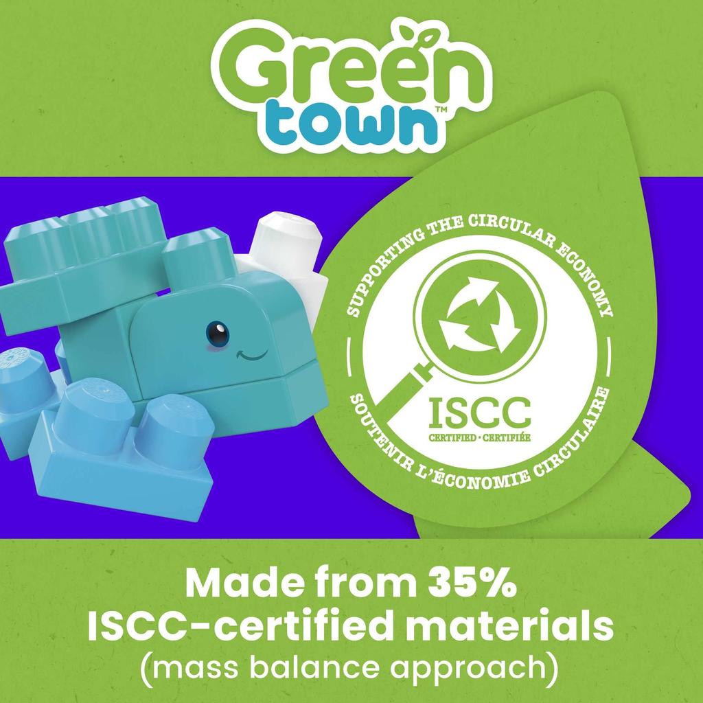 MEGA BLOKS Зеленый городок, очищающий море с помощью лодок и грузовиков, набор кубиков, развивающие и обучающие игрушки для детей от 1 года и старше, зеленый HPB49