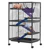 VEVOR Metal Small Animal Cage 127 cm 5-Tier Rolling Ferret Cage On Wheels, 13.97 mm Wire Spacing Large Cages with Hammock, Ramps