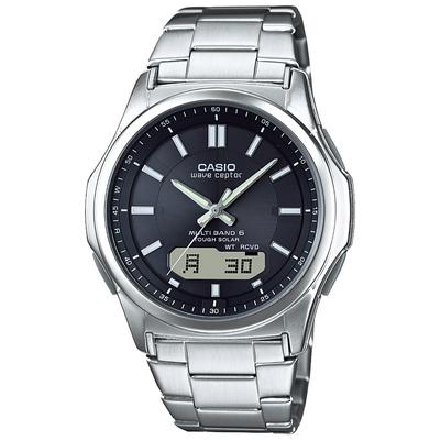 Мужские радиоуправляемые часы Wave Ceptor Solar WVA-M630D-1AJF Silver - настоящая японская модель