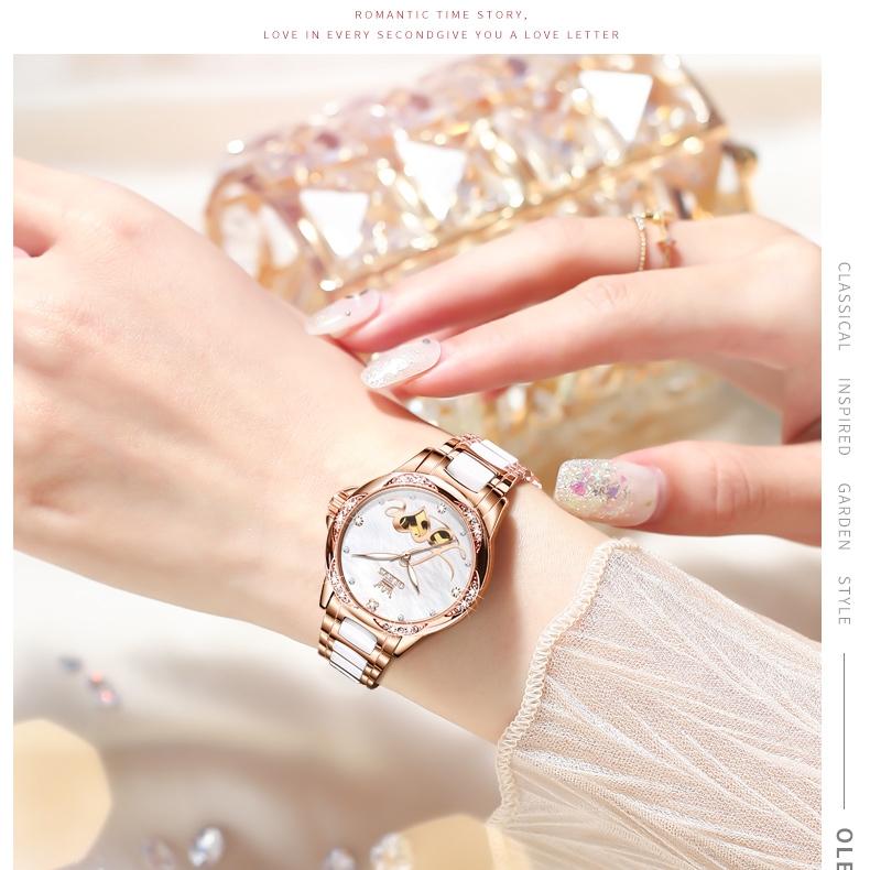 OLEVS Brand Watches Automatic Mechanical Watches Niche Women Watch Women