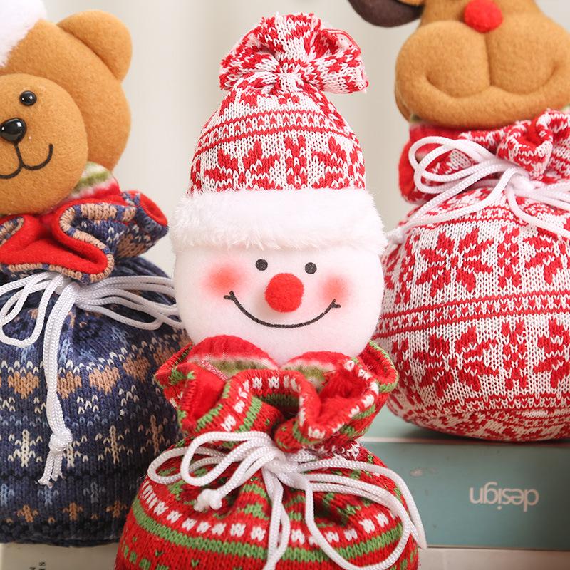 New Christmas knitted apple bag, Christmas cute children's gift bag, safe fruit bag, candy bag, gift bag