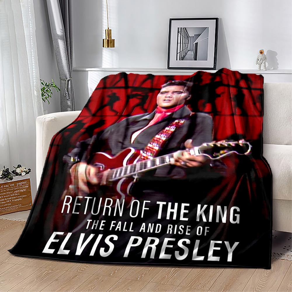 Elvis Presley Guitar Performance Blanket Ultra-Soft Perfect for Couch Bed Picnics for All Seasons Stylish Decor Gift for Travel Home Birthdays