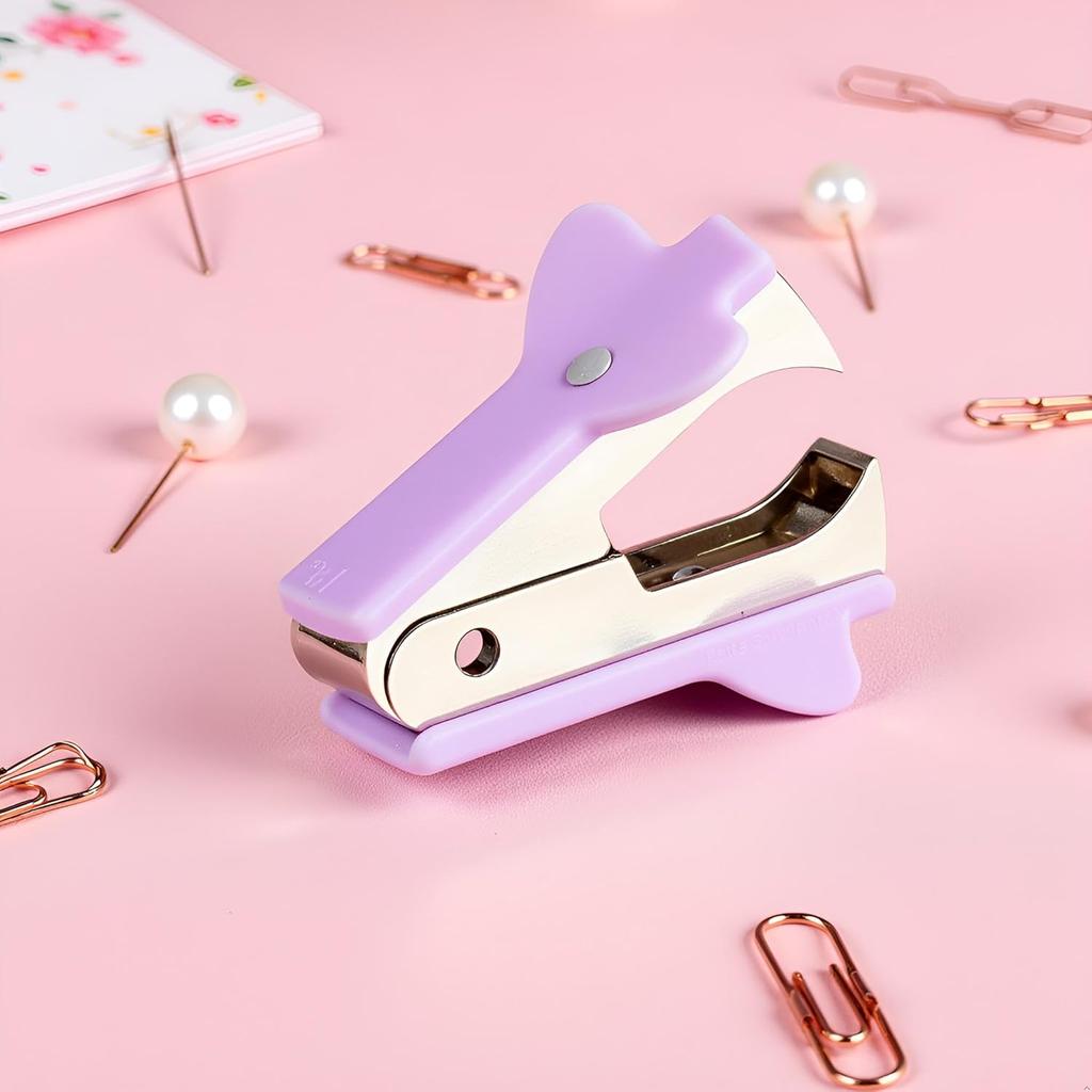 2Pcs Purple Stapler Puller, Stapler Removals Remover - Staple Puller Tool with Non-Slip Grip Wear-Resistant Supplies for Teachers, Students, and Home