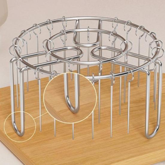 Подставка для аэрофритюрницы из нержавеющей стали, вертикальная подставка для вертела, универсальная вставка-гриль для аэрофритюрницы, аксессуары для аэрофритюрницы