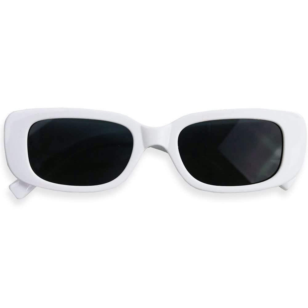 Quintet Sunglasses for Men and Square Fox Horizontal Women, Lenses, Pattern, Frame, 28-ty-2968 (2 White/Smoke)
