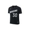 Alphanumeric Print Crew Neck Pullover Short Sleeve T-Shirt, Golden State Warriors, Stephen Curry No. 30 Men Tops Black DM0407-010