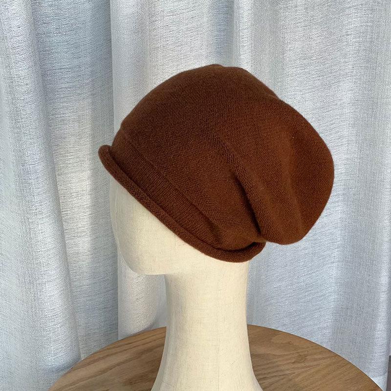 Korean retro cold hat soft integrated headgear autumn and winter warm ear protection knitted hat Internet celebrity pullover hat women