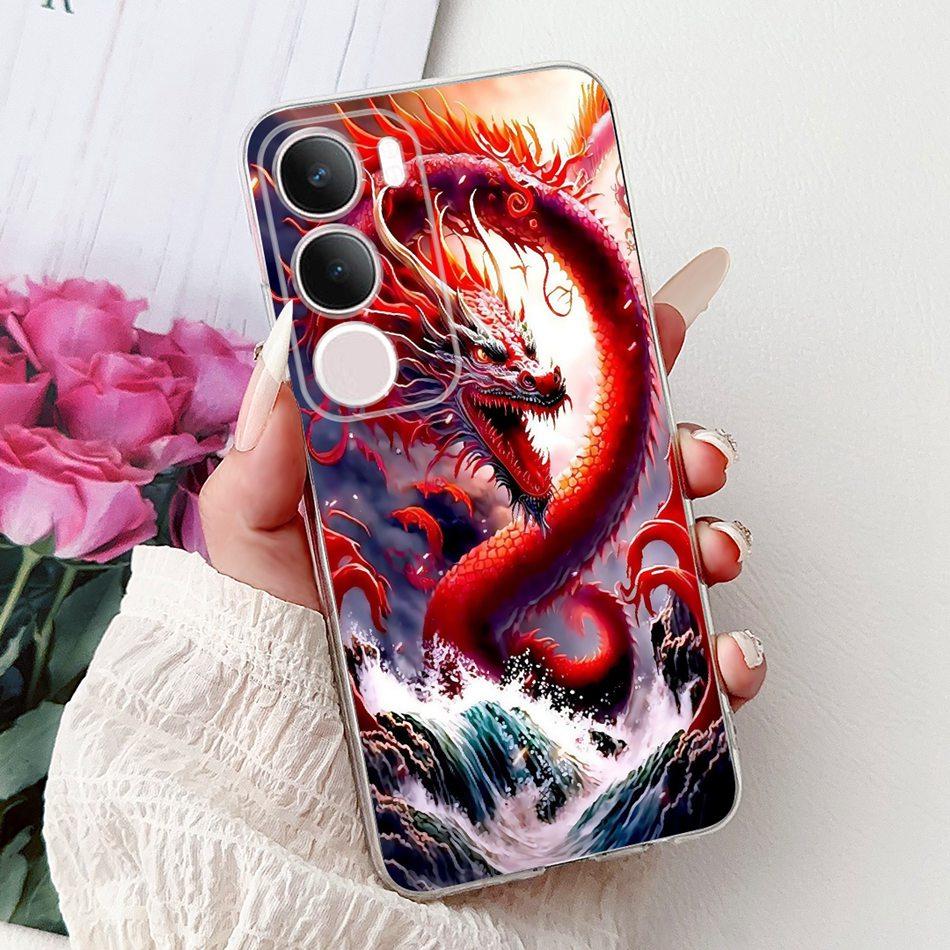 Для Vivo Y19S V2419 Чехол для телефона с рисунком «Крутой Дракон и Тигр» Для Vivo Y19s Y 19S 4G Мягкие силиконовые TPU Чехлы