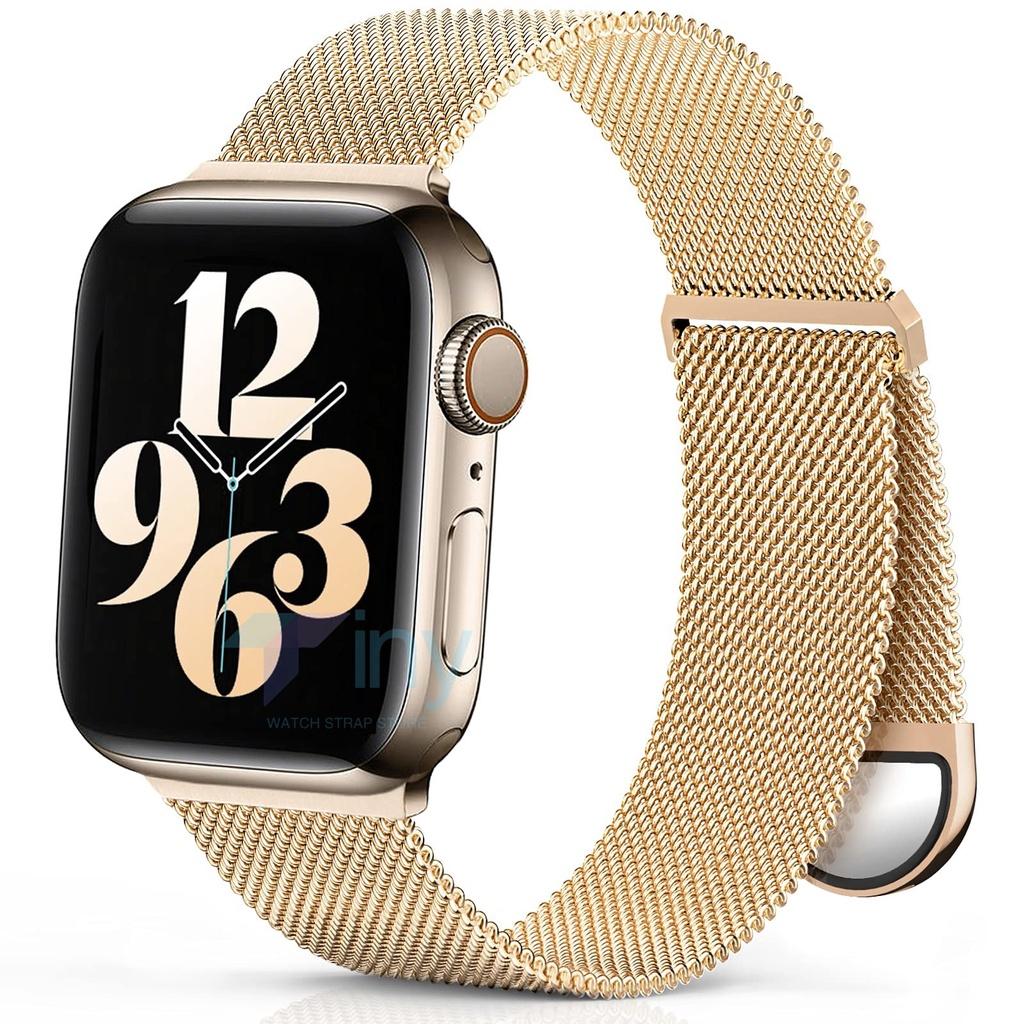 Металлический Миланский Петлевой Ремешок Для Apple Watch Ultra Ремешок 49мм 42мм 44мм 45мм 41мм Стальная Сетчатая Магнитная iWatch Серии 9/8/7/6/5/4/3/SE