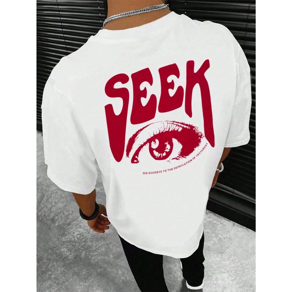 Футболки с принтом Seek Anticipated Gaze для мужчин, мягкие свободные футболки, дышащие летние уличные футболки, свободные футболки из хлопка