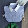 Blue Striped Fake Collar Color Matching Fake Shirt Casual Versatile Base Decoration