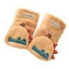 Children's Plush Gloves Half Finger Flip Outdoor Cycling Gloves Cartoon Crocodile
