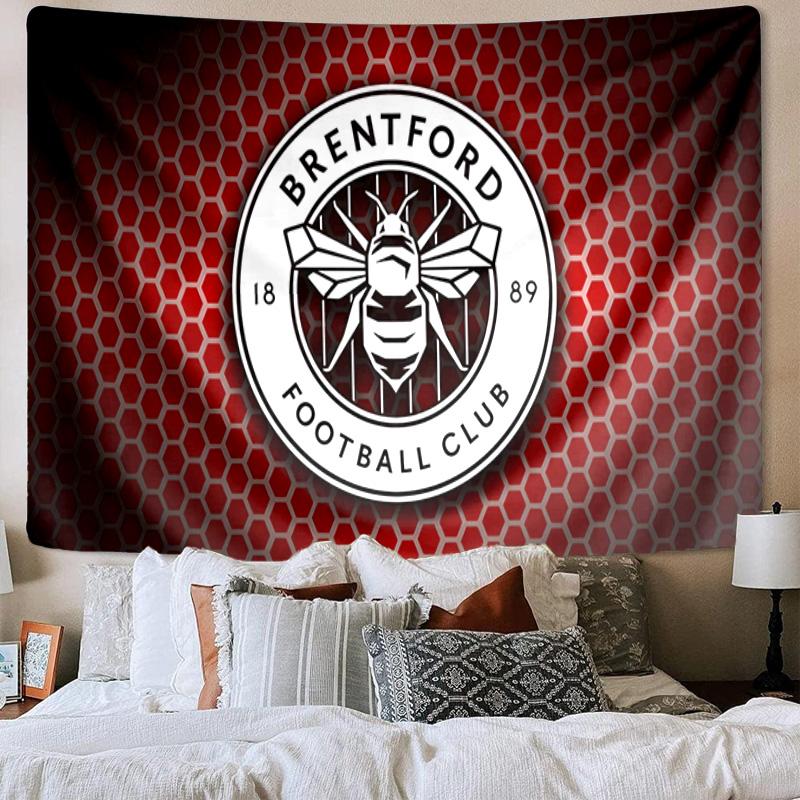 Brentford Football Club Logo Tapestry Playroom Tapestry, Accessories for Bedroom,Livingroom, dormitory Room Wall Decor Fan Birthday Gifts